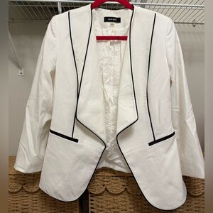 Nine West White Blazer with Black Piping